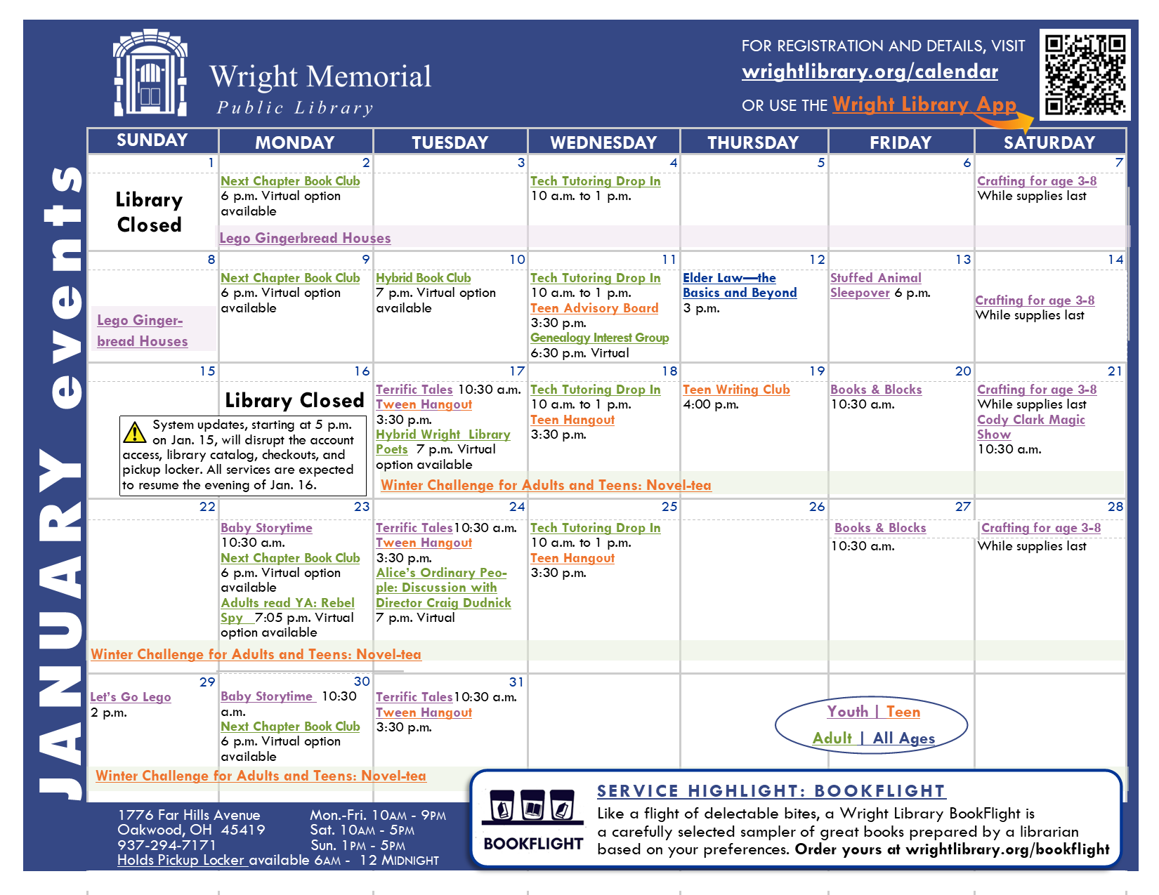 January library event calendar