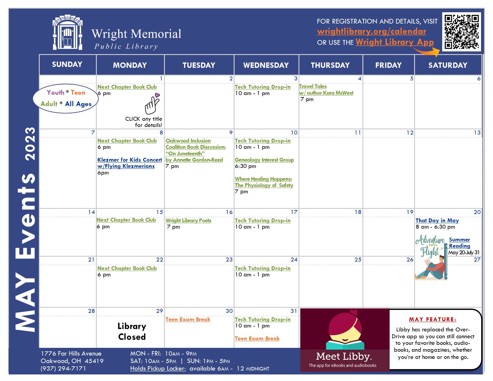 May 2023 Library Calendar