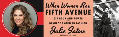 Author Julie Satow with her book "When Women Ran Fifth Avenue"