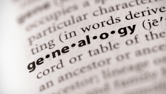 "genealogy" heading in the dictionary