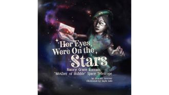 book cover image of young girl reading in outer space