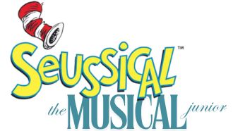 Seussical the Musical Junior logo with red and white striped Dr. Seuss hat