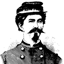 Line drawing of a Civil War soldier