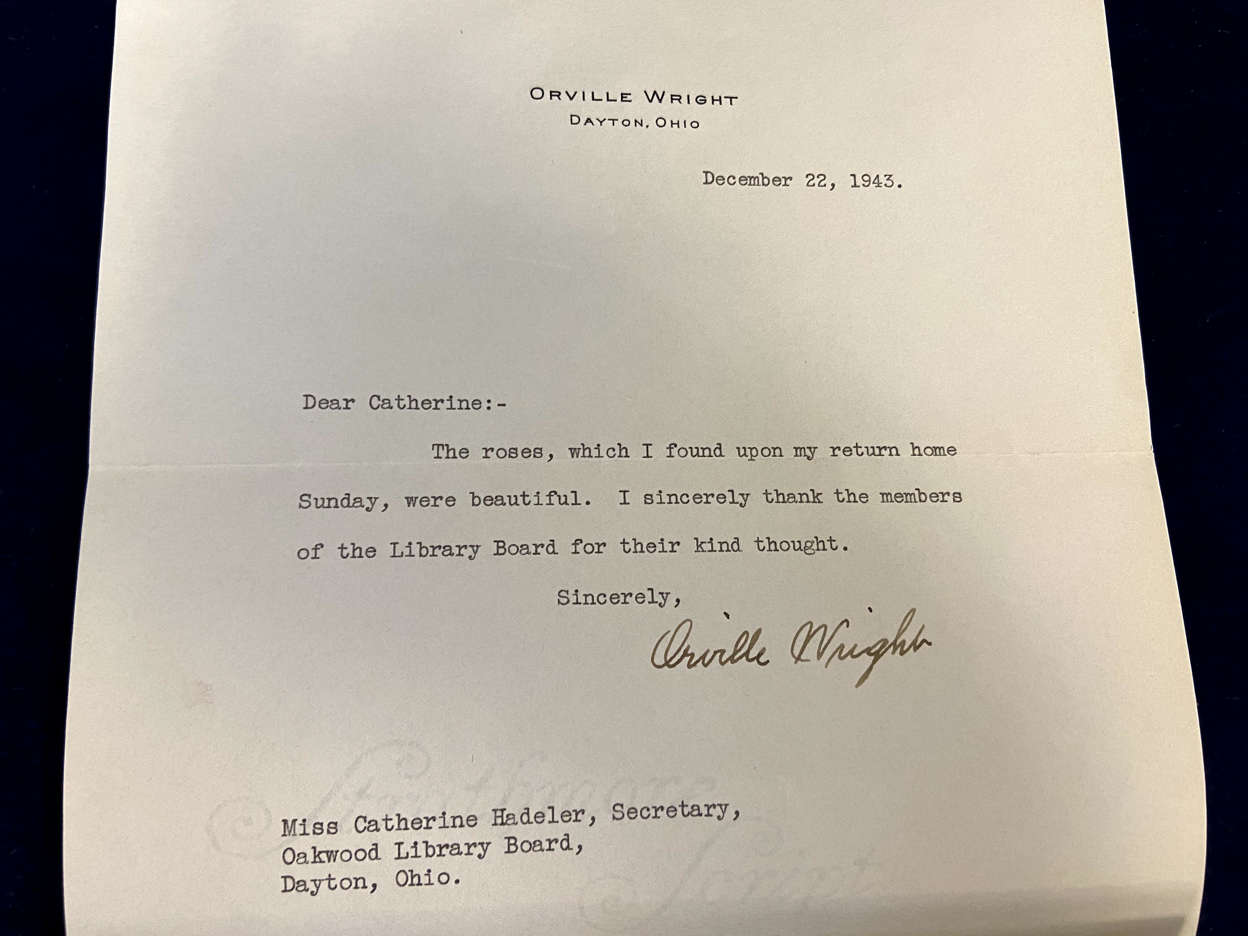 Wright Letter 