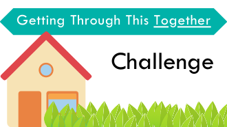 drawing of a house text:getting through this together