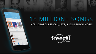 Freegal music logotext:156million+songs including classical jazz kids and much more image of a phone with freegal ondisplay