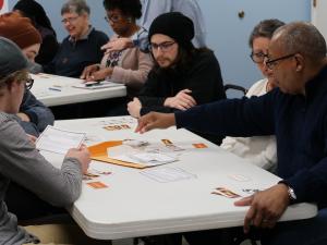 participants at the Racial Wealth Gap simulation