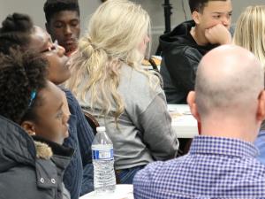 participants at the Racial Wealth Gap simulation