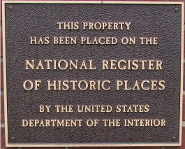 Library's National Historic Register Plaque