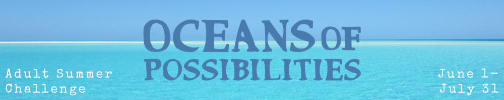 tropical ocean scene with text: Oceans of Possibilities