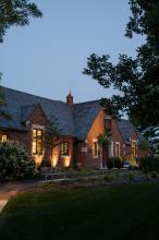 the library building at twilight